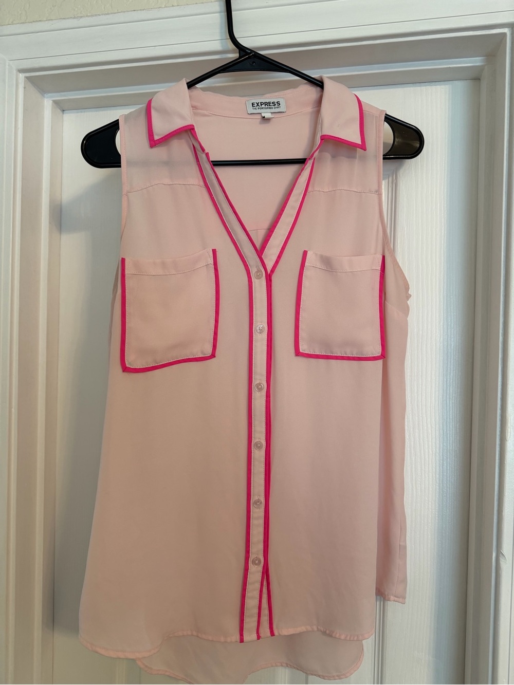 Express Light Pink Shirt with Hot Pink Trim